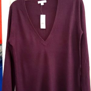 NWT NY & Co Purple V-Neck Sweater
